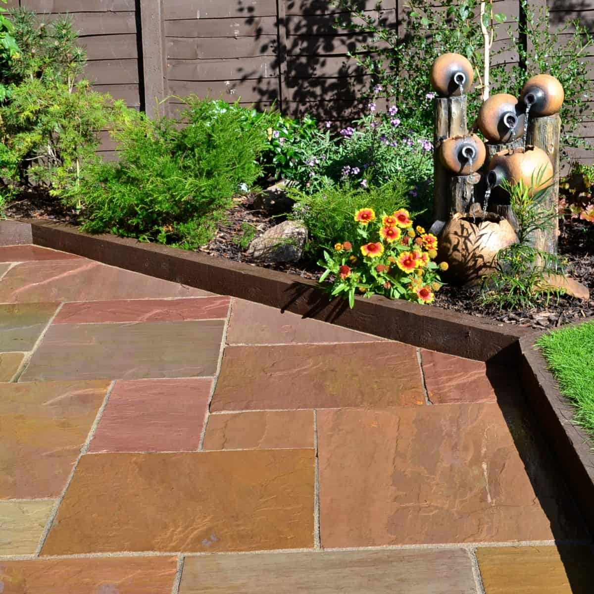 Natural Stone Calibrated Patio Kit Autumn Brown Indian Sandstone - Image 3