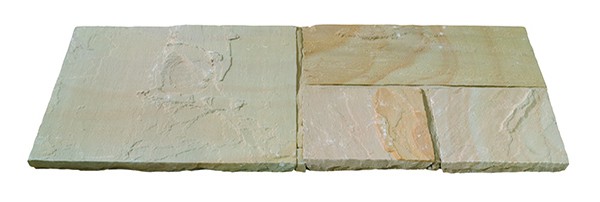 Natural Stone Calibrated Patio Kit Buff Moss Indian Sandstone - Image 2