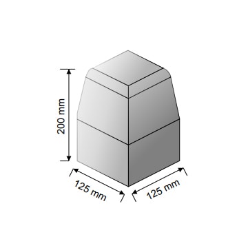 Large Kerb External Angle Tumbled Charcoal