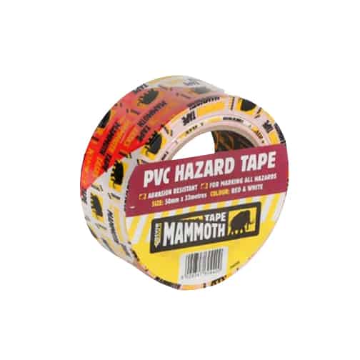 Pvc Hazard Tape Red & White 50m