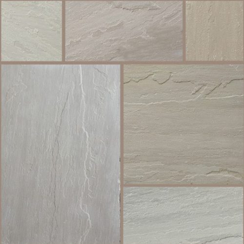 Natural Stone Calibrated Patio Kit Raj Green Indian Sandstone