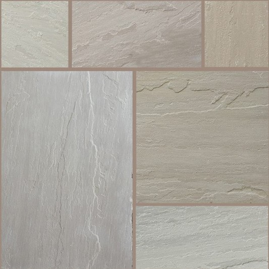 Natural Stone Calibrated Patio Kit Raj Green Indian Sandstone