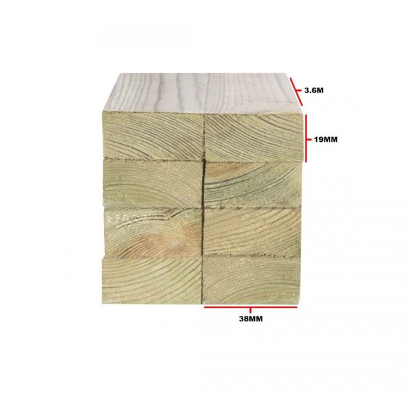 Tanalised Lath Battens 38 X 19mm 3.6m