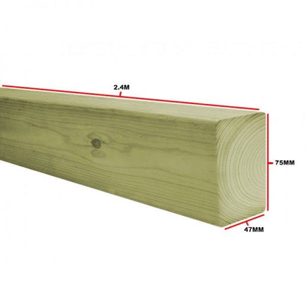 Tanalised Treated Timber 47 X 75mm 2.4m