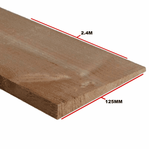 Treated Brown Featheredge Board 2400mm X 125mm