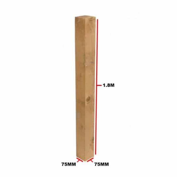 Wooden Posts Brown 75 X 75mm 1.8m