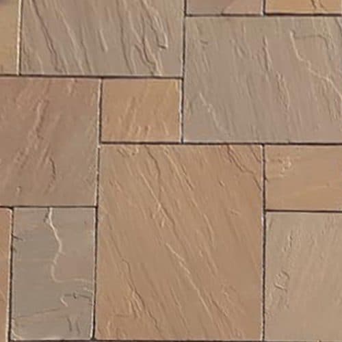 Natural Stone Calibrated Patio Kit Autumn Brown Indian Sandstone