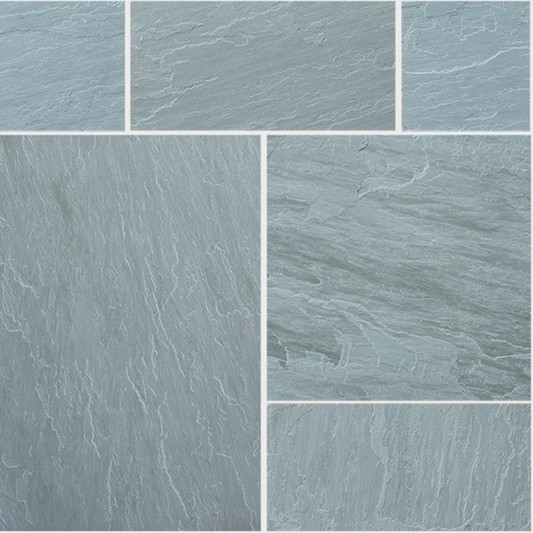 Natural Stone Calibrated Patio Kit Natural Grey Indian Sandstone