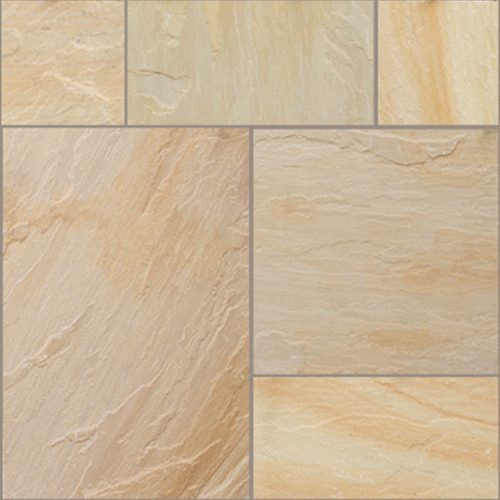 Natural Stone Calibrated Patio Kit Raveena / Krishna Indian Sandstone