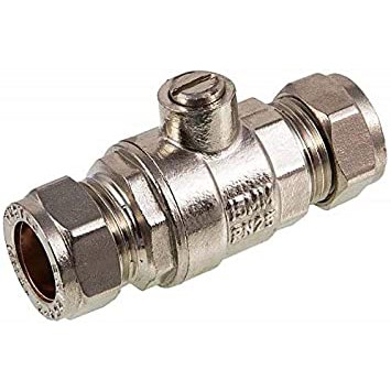 Full Flow Isolation Valve Chrome Plated 15mm