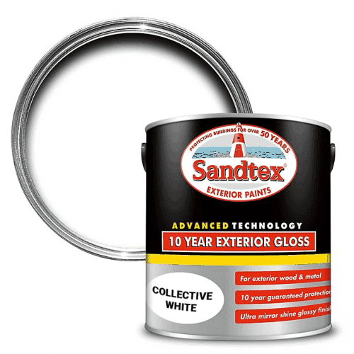 Sandtex 10 Year Exterior Gloss Collective White 750ml