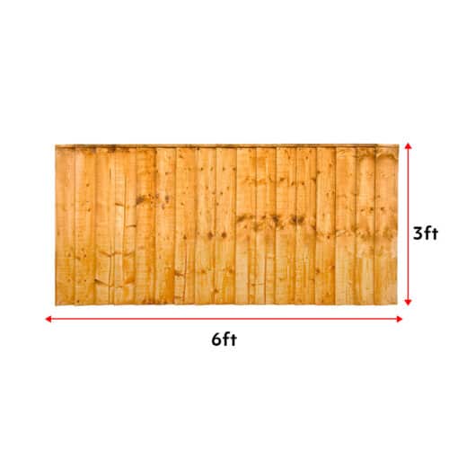 Featheredge Close Board Panels 6Ft X 3Ft
