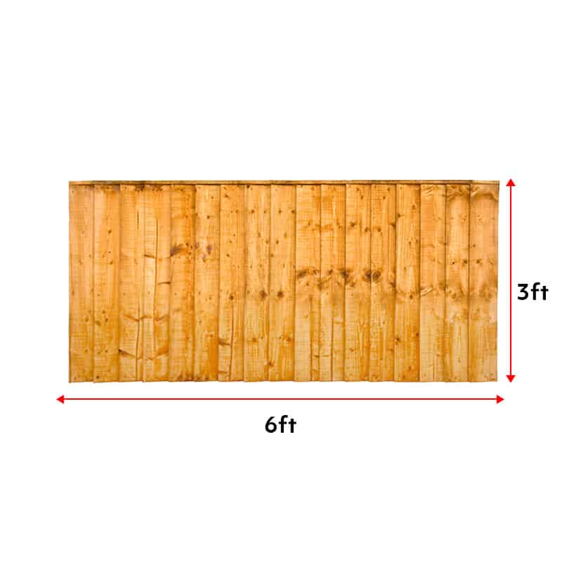 Featheredge Close Board Panels 6Ft X 3Ft