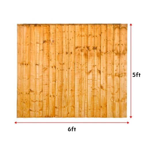 Featheredge Close Board Panels 6Ft X 5Ft