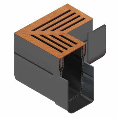Aco Slimline Corten Rust Corner Unit