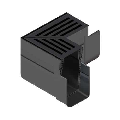Aco Slimline Black Alu Corner Unit
