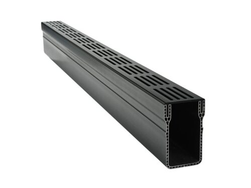 Aco Slimline Black Alu Channel 1m