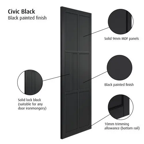 Civic Black Internal Door - Image 2