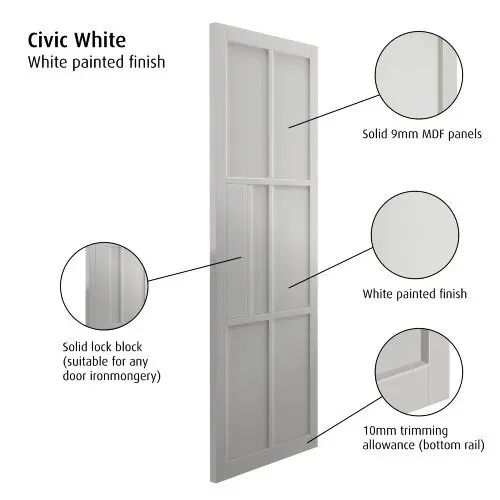 City White Internal Door - Image 2