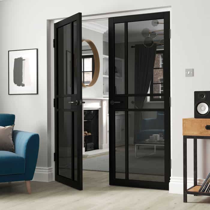 City Black Tinted Glazed Internal Door - Image 2