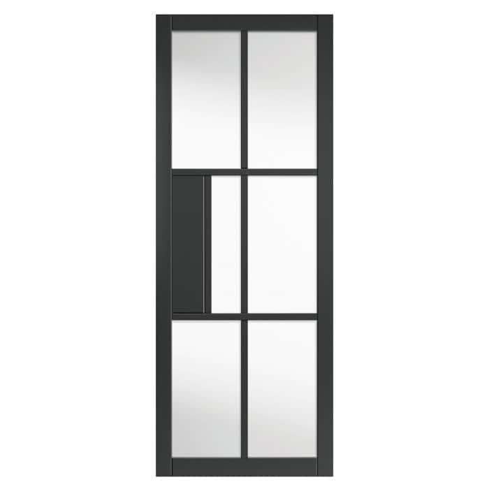 Civic Black Clear Glazed Internal Door