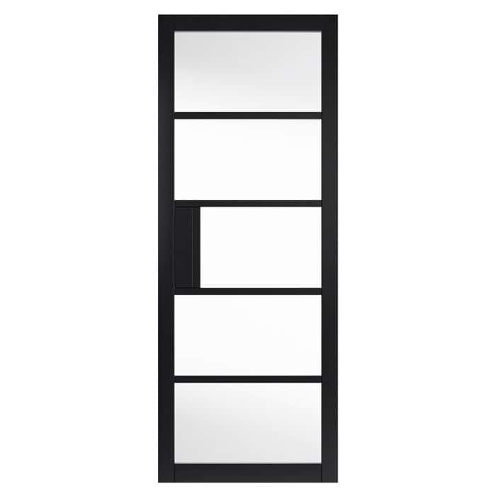 Metro Black Clear Glass Internal Door