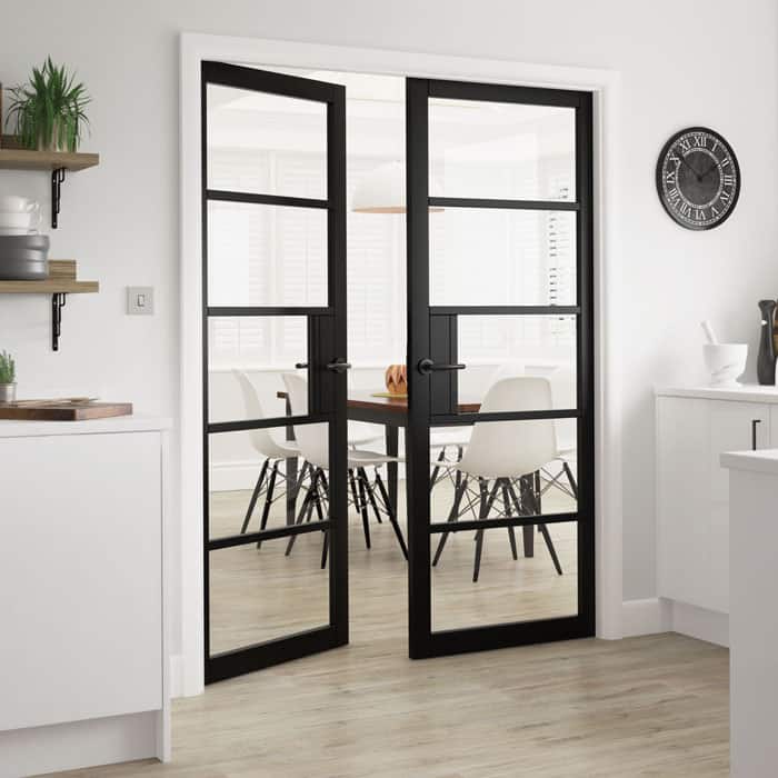 Metro Black Clear Glass Internal Door - Image 3