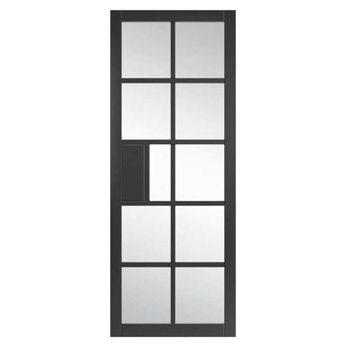 Plaza Black Clear Glass Internal Door