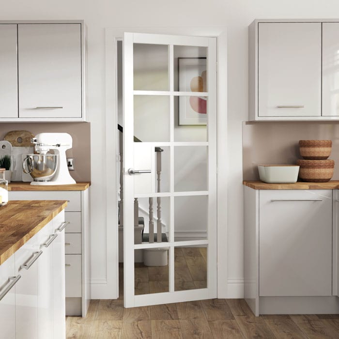 Plaza White Clear Glass Internal Door - Image 3