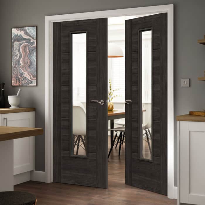 Tigris Dark Grey Glazed Laminate Internal Door - Image 2