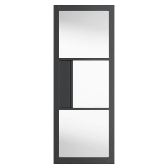 Cosmo Grey Clear Glass Internal Door