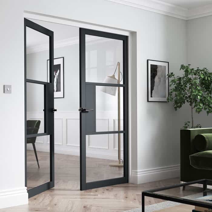 Cosmo Grey Clear Glass Internal Door - Image 3