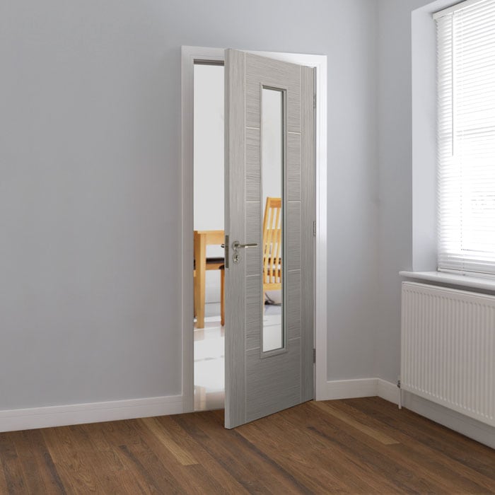 Tigris Light Grey Glazed Laminate Internal Door - Image 3