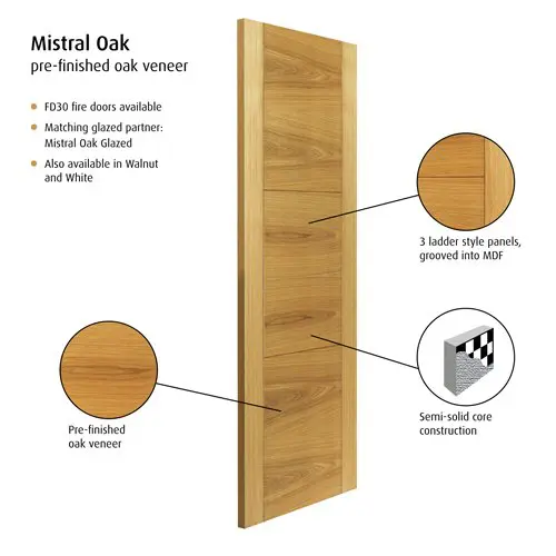 Mistral Oak Internal Door - Image 2