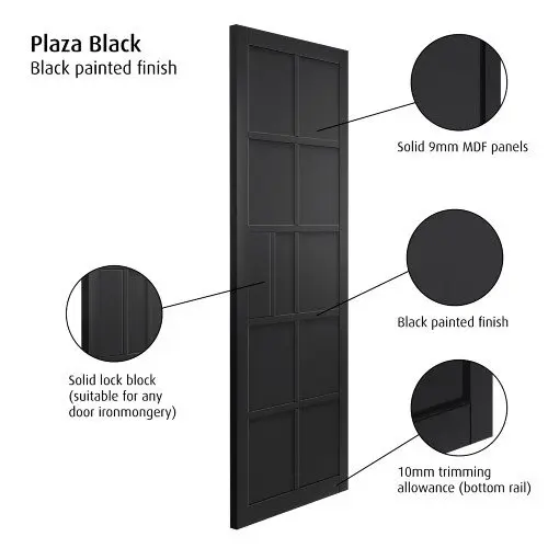 Plaza Black Internal Door - Image 2