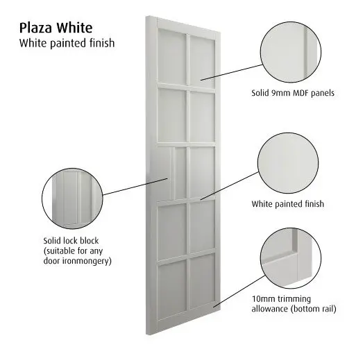 Plaza White Internal Door - Image 2