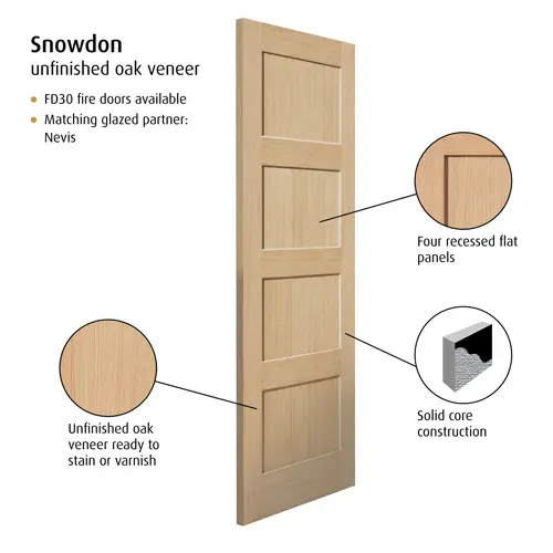 Snowdon Oak Internal Door - Image 4