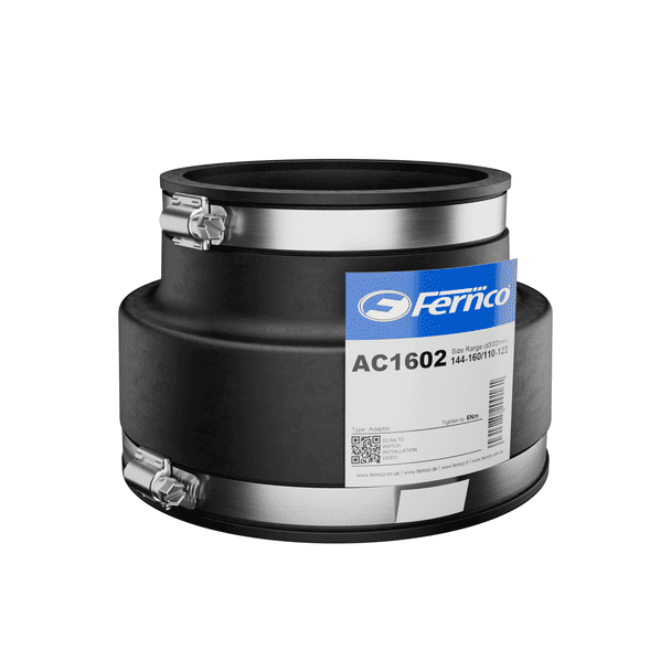 Fernco Ac1602 Adaptor Coupling 144-160/110-122mm