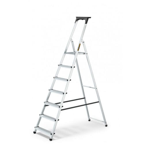 Aluminum 7-Step Household Ladder With Tool Shelf 125 Kg
