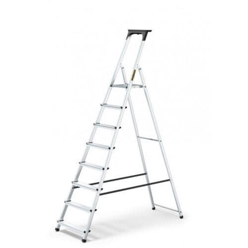 Aluminum 8-Step Household Ladder With Tool Shelf 125 Kg