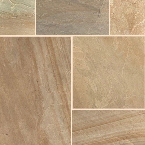 Natural Stone Calibrated Patio Kit Aged Grande Sunset Indian Sandstone