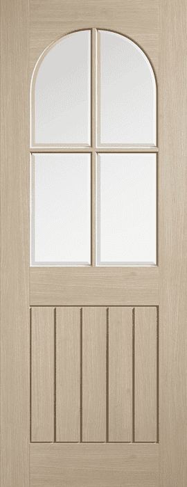 Mexicano Arched Square Top Glazed Pre-finished Blonde Oak Doors